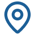 Location pin icon on black background