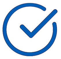 Blue circular check icon